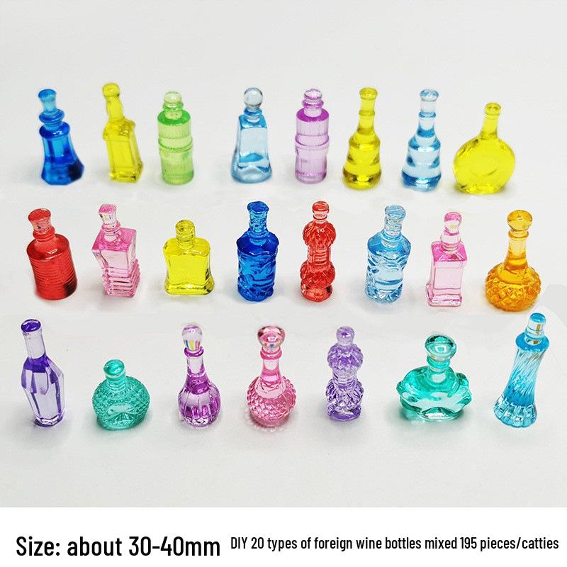Colorful Mini Acrylic Milk Bottle Cartoon Ornaments - Cute Handmade DIY Decorative Accessories