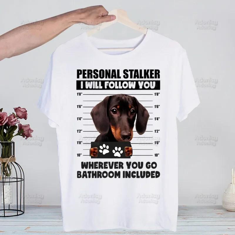 Dachshund Teckel Funny Cute Dog Animal Funny T Shirt Men New Casual Short Sleeve Tshirt Homme Manga Unisex T-shirt Tees
