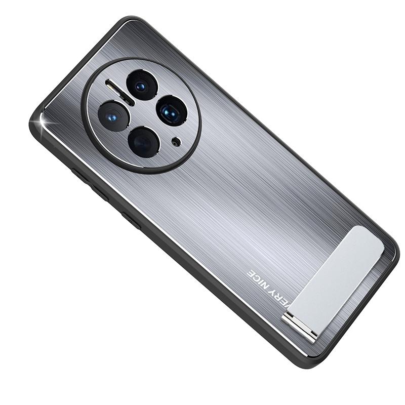 

Чехол-подставка для телефона Huawei Mate 50 Pro 4G, задняя панель из матового алюминиевого сплава, TPU-кромка, противоударный чехол Silver