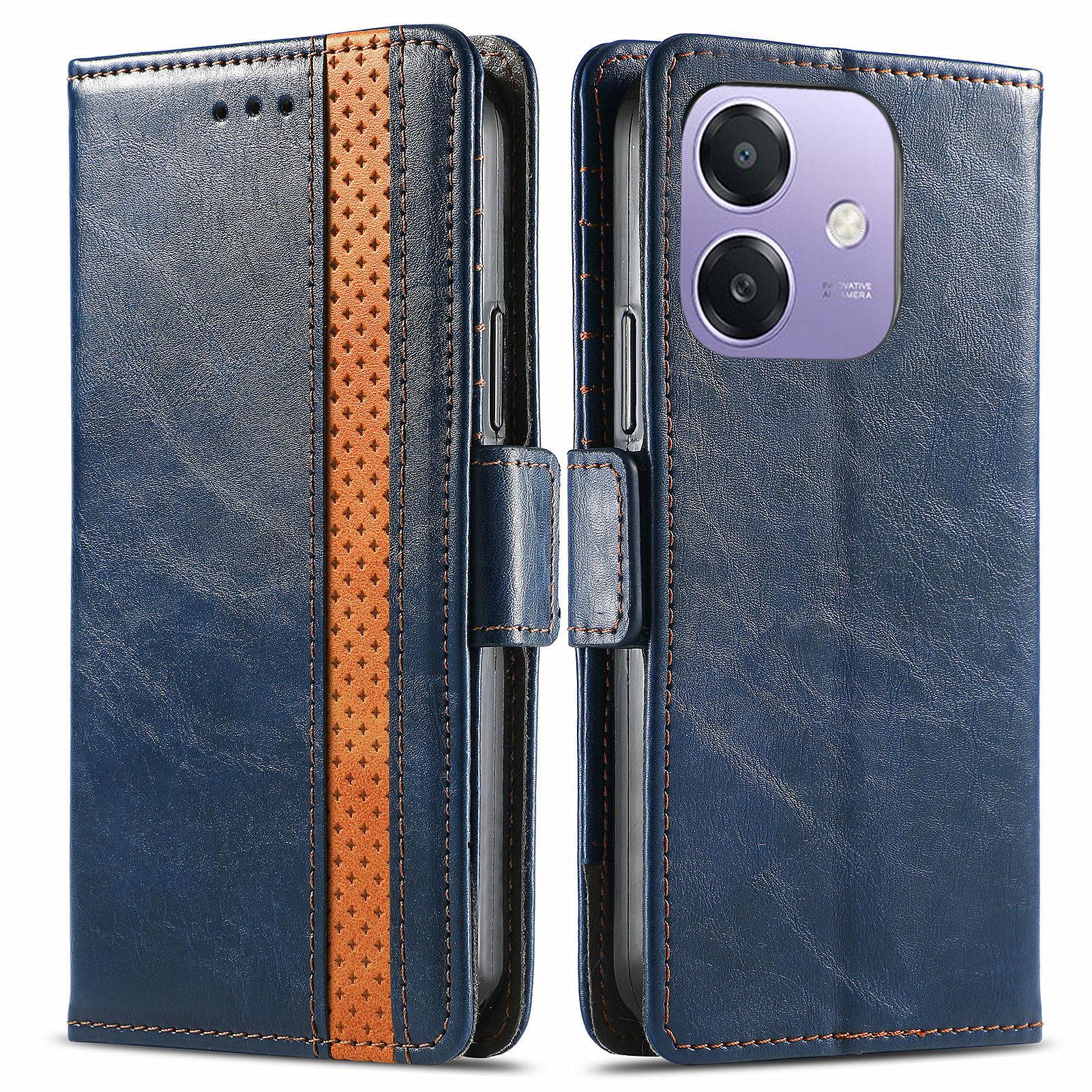 

Чохли для телефонів Oppo A3x 4G/A40 4G/A60 5G CASENEO PU Шкіряний чохол-підставка з гаманцем та захистом RFID Blue