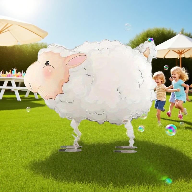 

1 ходячий баран алюминиевый пленочный шар, подходит для украшения на день рождения, тематический шар для украшения вечеринки, прочный материал