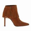 Bottes de cowboy rétro ethniques western pour femme, pointure 42, talons carrés moyens, franges à pompons, bottes hautes jusqu'aux genoux, chaussures d'hiver pour femme
