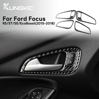 Carbon Fiber Style Interior Door Handle Sticker for Ford Focus SE RS ST Ecoboost 2015-2018