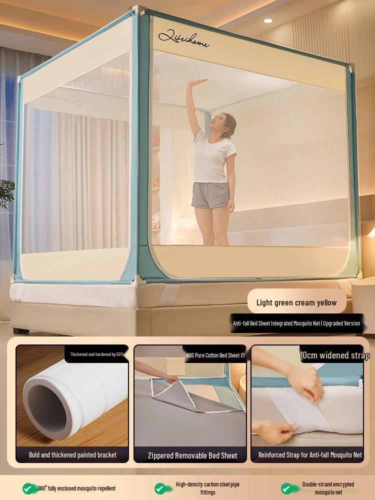 Free Shipping 2026 Anti-Fall Mosquito Net: Full-Cover Bed Rail Tent for Babies and Children