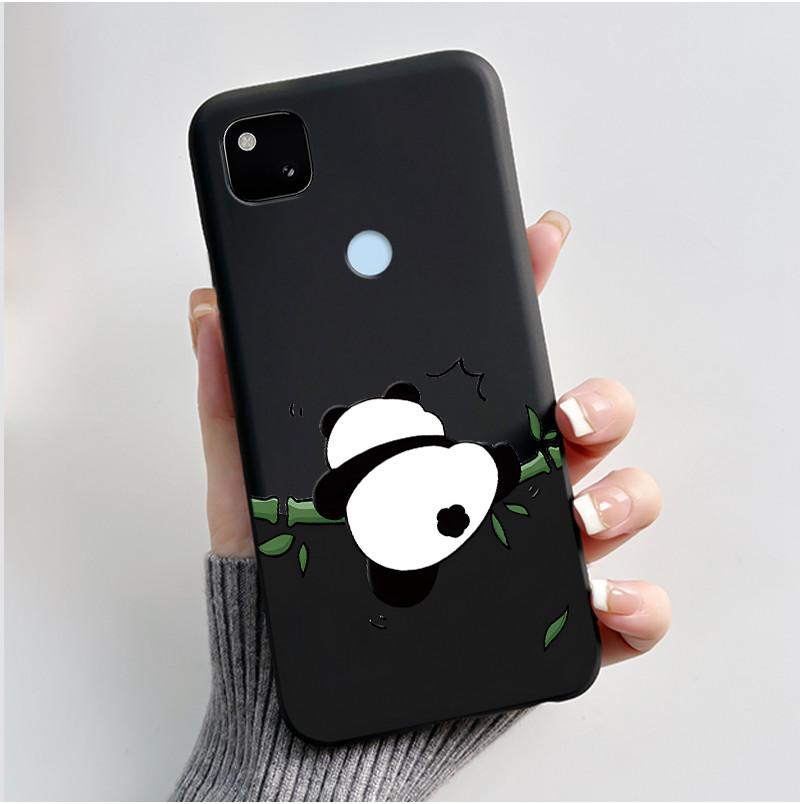 Coque Pour Google Pixel 4A 4 A 4G Noir Coque de Téléphone Esthétique Mignon Chat Dessin Animé Mince Souple TPU Silicone Arrière Pour Pixel4A Coquille