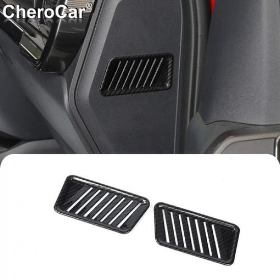 

Console Dash Side Conditioning Vent Outlet Trim for Ford F150 + Carbon Fiber