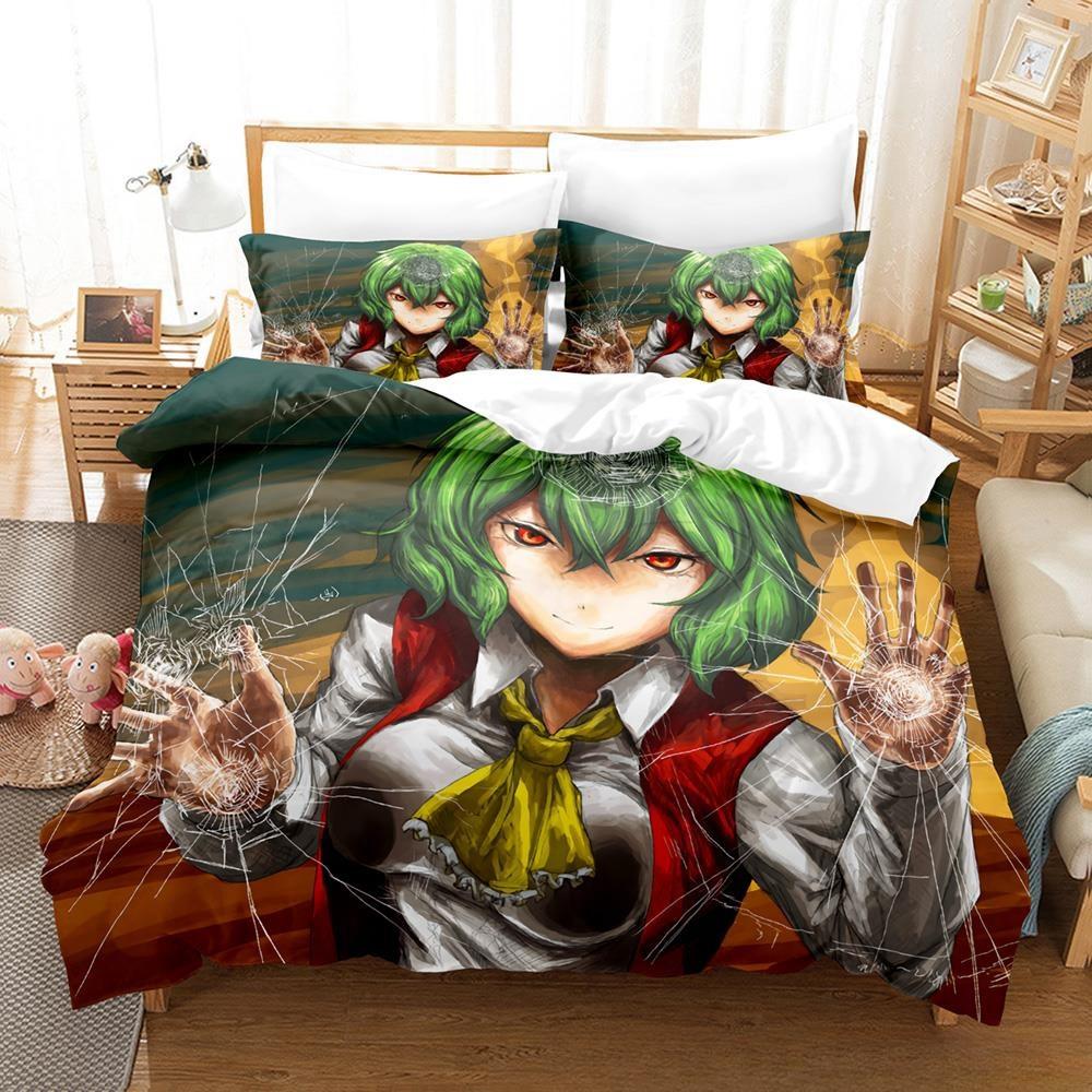 3D Druck Anime Kawaii Mädchen Yuuka Kazami Bettwäsche Set Einzelbett Twin Full Queen King Size Bettset Erwachsene Kind Schlafzimmer Bettbezug Sets