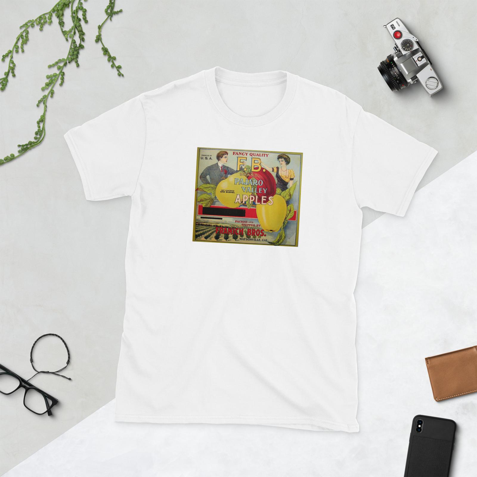 

1910s F.B. Brand Pajaro Valley Apples Short-Sleeve Unisex T-Shirt Mens Womens Tees Top S