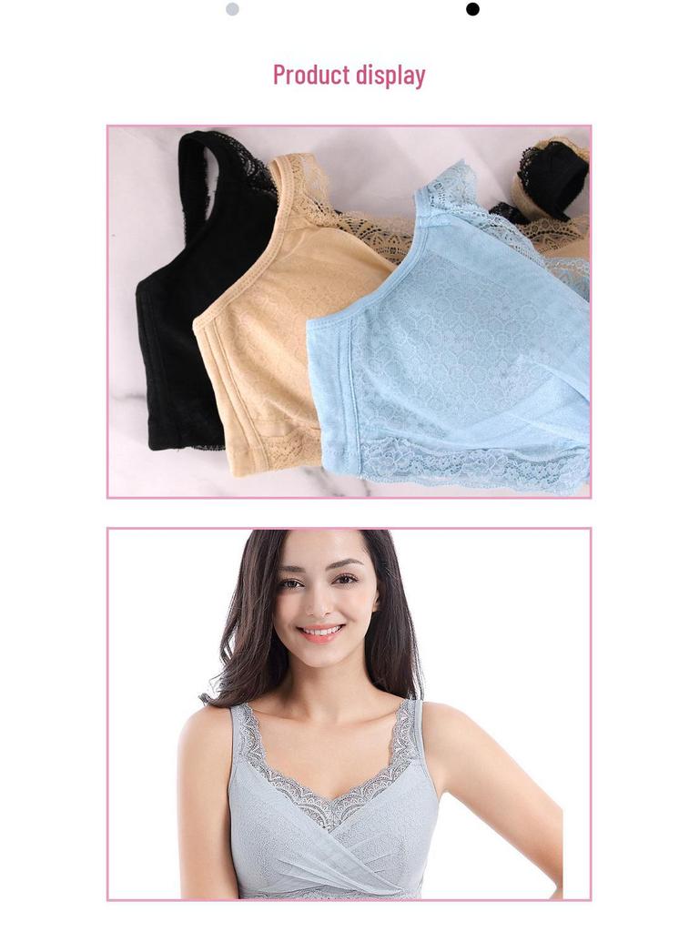 Lace Wire-Free Breathable Breast Cover Bra with Insertable Pads - Style 8801