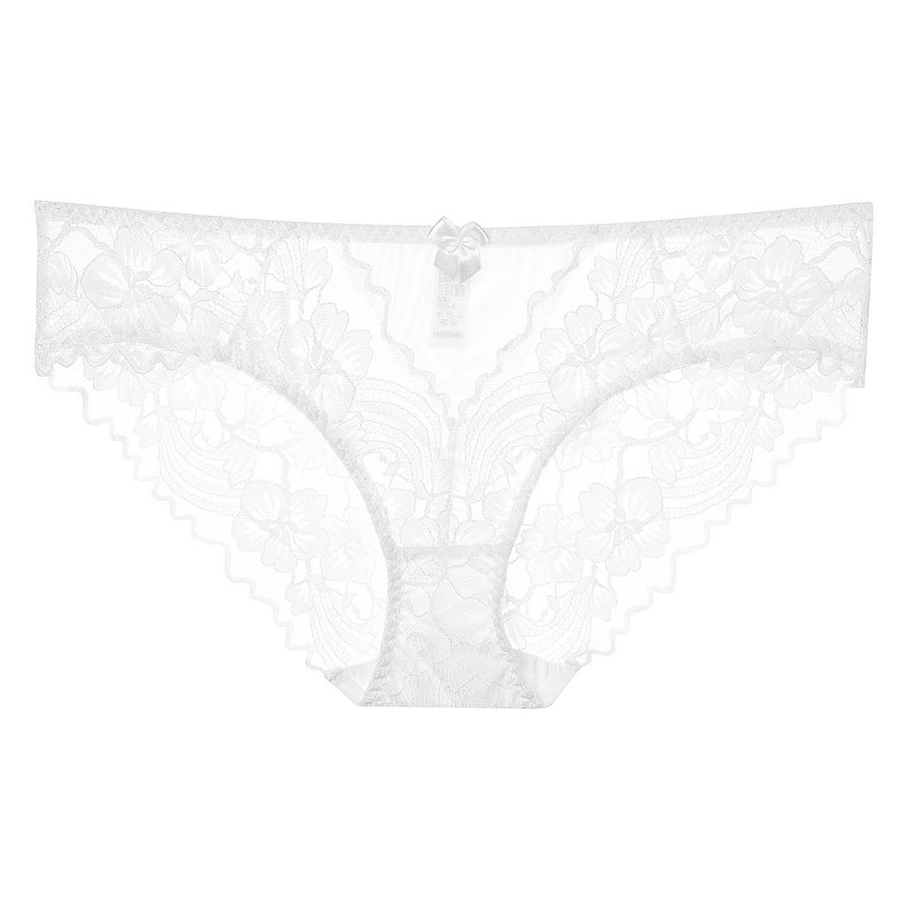 Women Sexy French Low Waist Plus Size Lace Cotton Crotch Triangle Panty