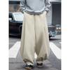 Wassup Retro Heavyweight Drapey Black Wide-Leg Scimitar Pants Unisex American Style Trendy Straight Loose Casual Long Pants