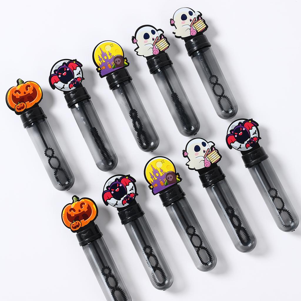 Halloween Soap Bubble Tube Pumpkin Spooky Pumpkin Bat Black Bubble Wand Halloween Party Decoration 2024 Horror Party Supplies