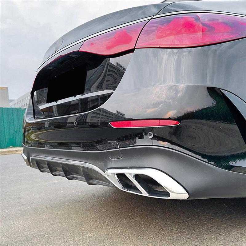 A03E-Car Tail Throat Decor Frame For Mercedes-Benz E W214 2024+ Car Exhaust Pipe Trim Cover Stickers