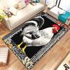 Rooster Farm Animal Design Crystal Velvet Rug Kitchen Bathroom Floor Mat Country Style Decorative Anti Slip Area Rug