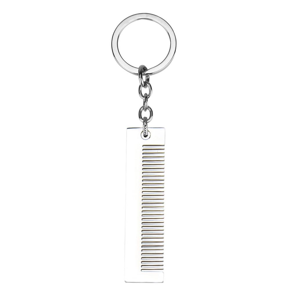 Portable Metal Keychain Pocket Comb Pendant with Keyring Hair Stylists Tool Charm Key Holder Trendy Gift for Girls