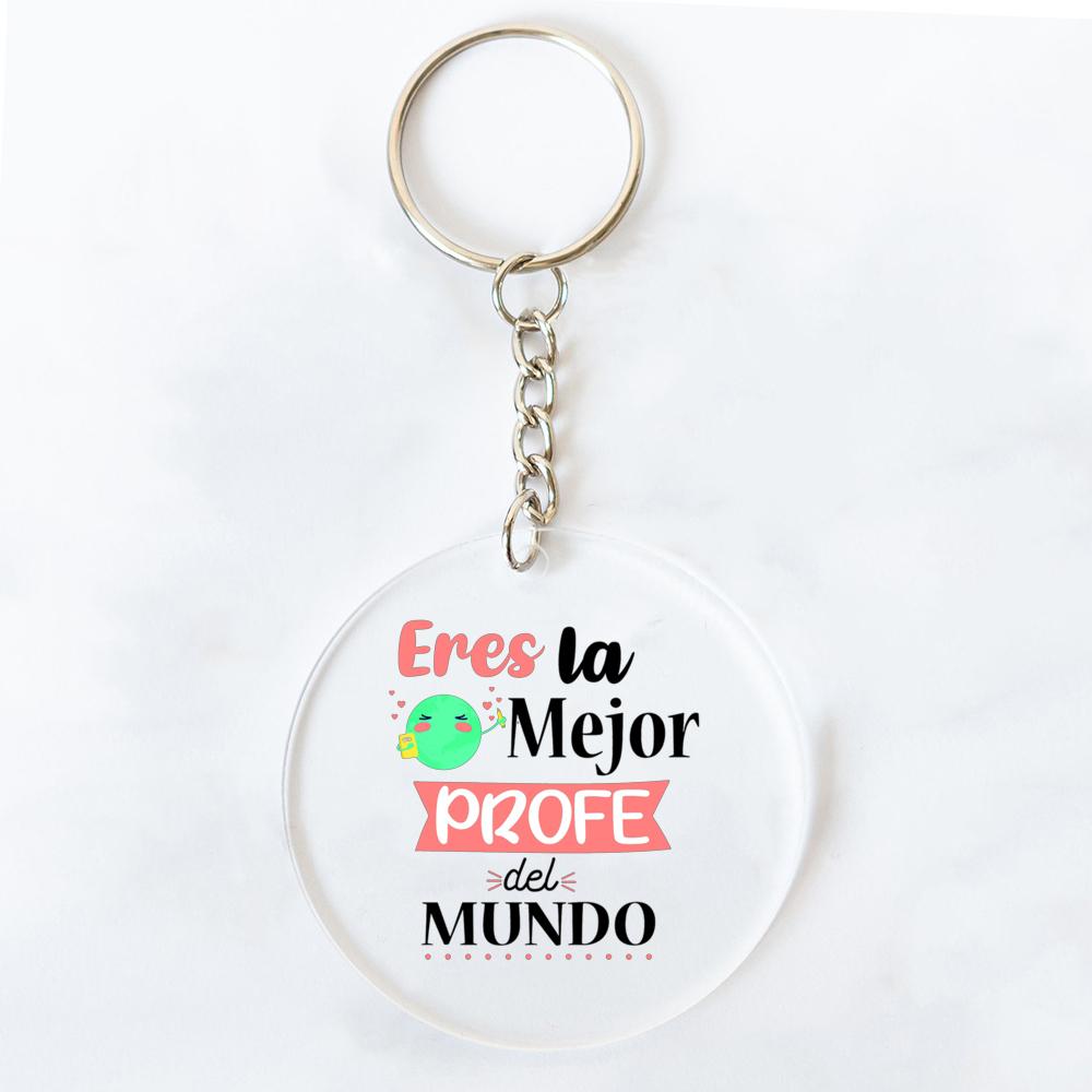 Best Teacher In The World Spanish Print Key Chains Teacher s Day Gift Keychain Acrylic Keyring Graduation Best Gifts for Teacher