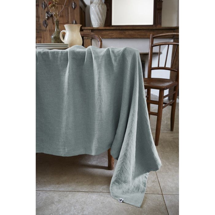 Nappe de table "Soline" 170 x 250 cm Lin lavé - Azur