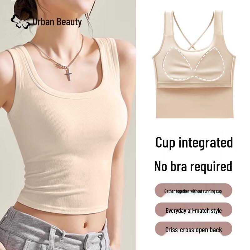 Women s Built-in Bra Camisole Tank Top XL