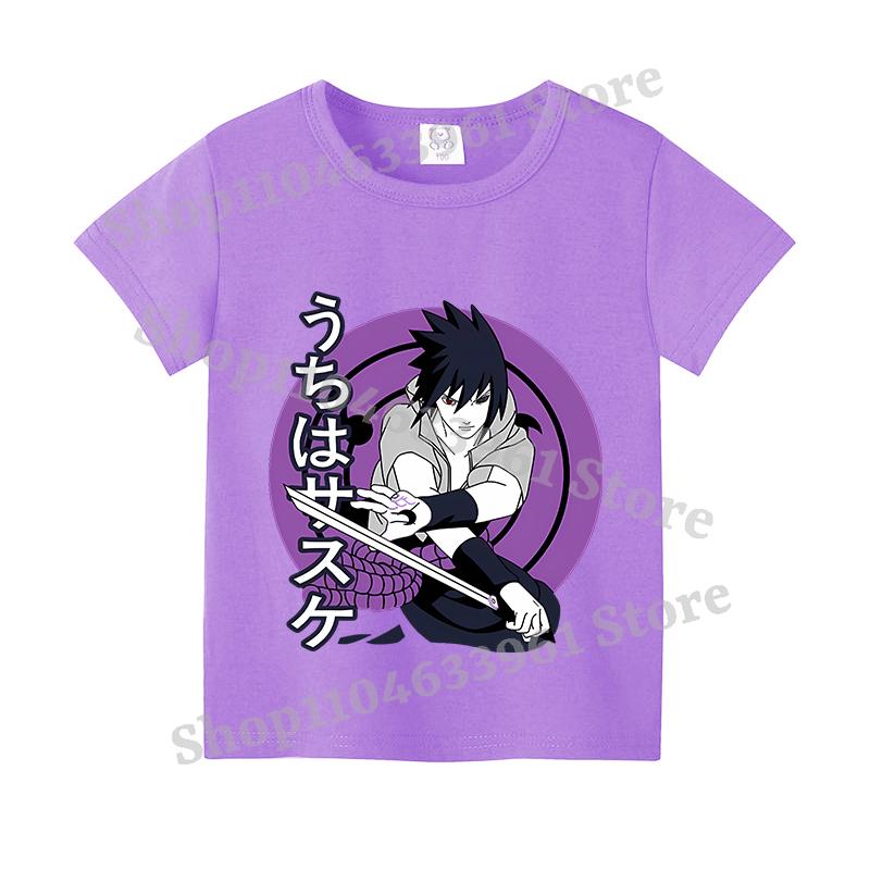 Narutos T-shirt Children Clothing Boy Girl Japanese Manga Pattern Short Sleeve Kid Cartoon Casual Sports Cotton Tee Home Clothes
