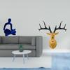 Abstract Thinker Figurine Sculpture And Deer Head Wall Collectible Versatile Ornament for Office