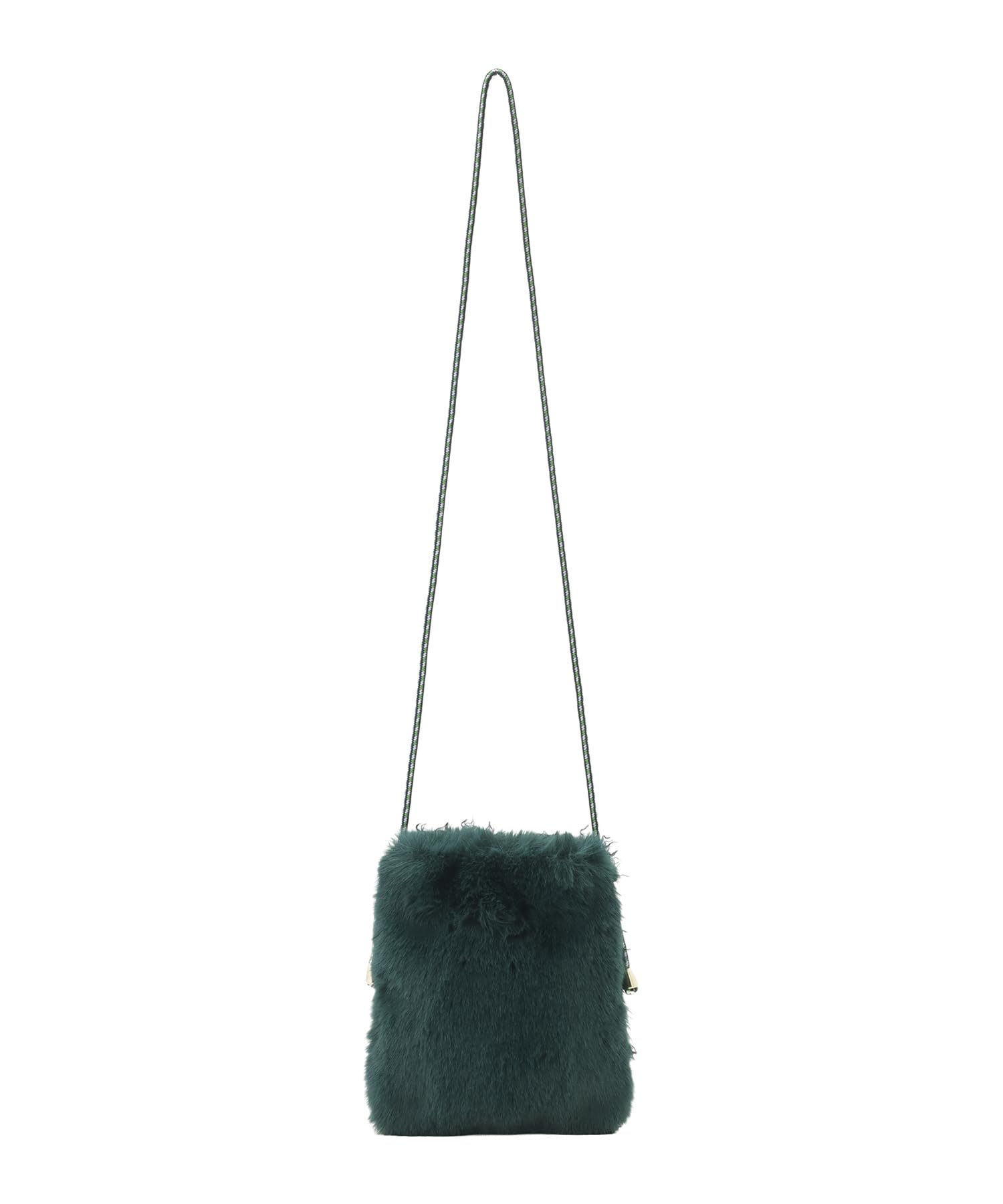 

MOONBAT Faviora faux fur smartphone pouch shoulder bag in a fluffy rex and A perfect gift for women during fall and lamb-like design. winter. зелений