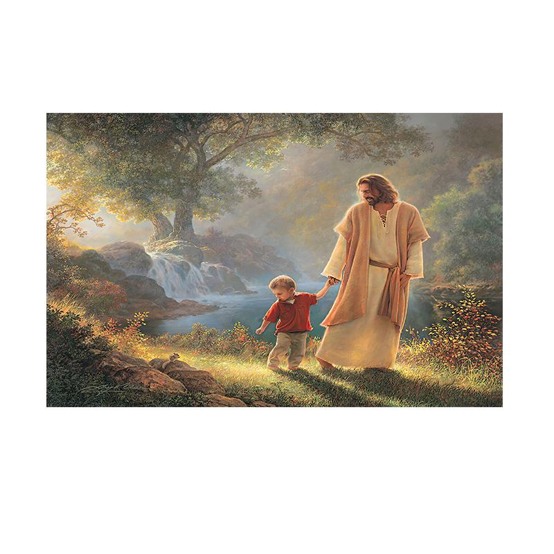 

Inspirational God Jesus Lion Christian Art Canvas Painting Print Give Me Your Hand Wall Decor Poster for Living Room Home Decor Unframed 20x30cm