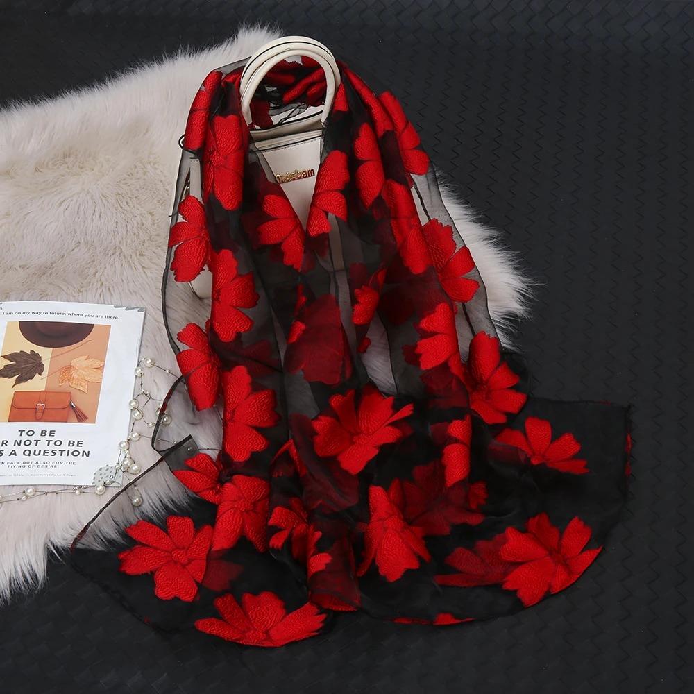 

Горячая Распродажа Шелковый Шарф Женский Летний Легкий Шарф Шаль Однотонная Бандана Пляжная Органза Газовая Кружевная Ажурная Шаль Мусульманские Хиджабы