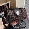 Autumn Personalized New Leopard Print Simple Handbag Women's Fashion Retro Texture Shoulder Bag Messenger Bag