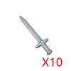 MOC Building Blocks Weapon Toy Accessories Medieval Soldier Knight Figure Ten Spear Crossbow Axe Sword Mini Brick Gift S001 DIY