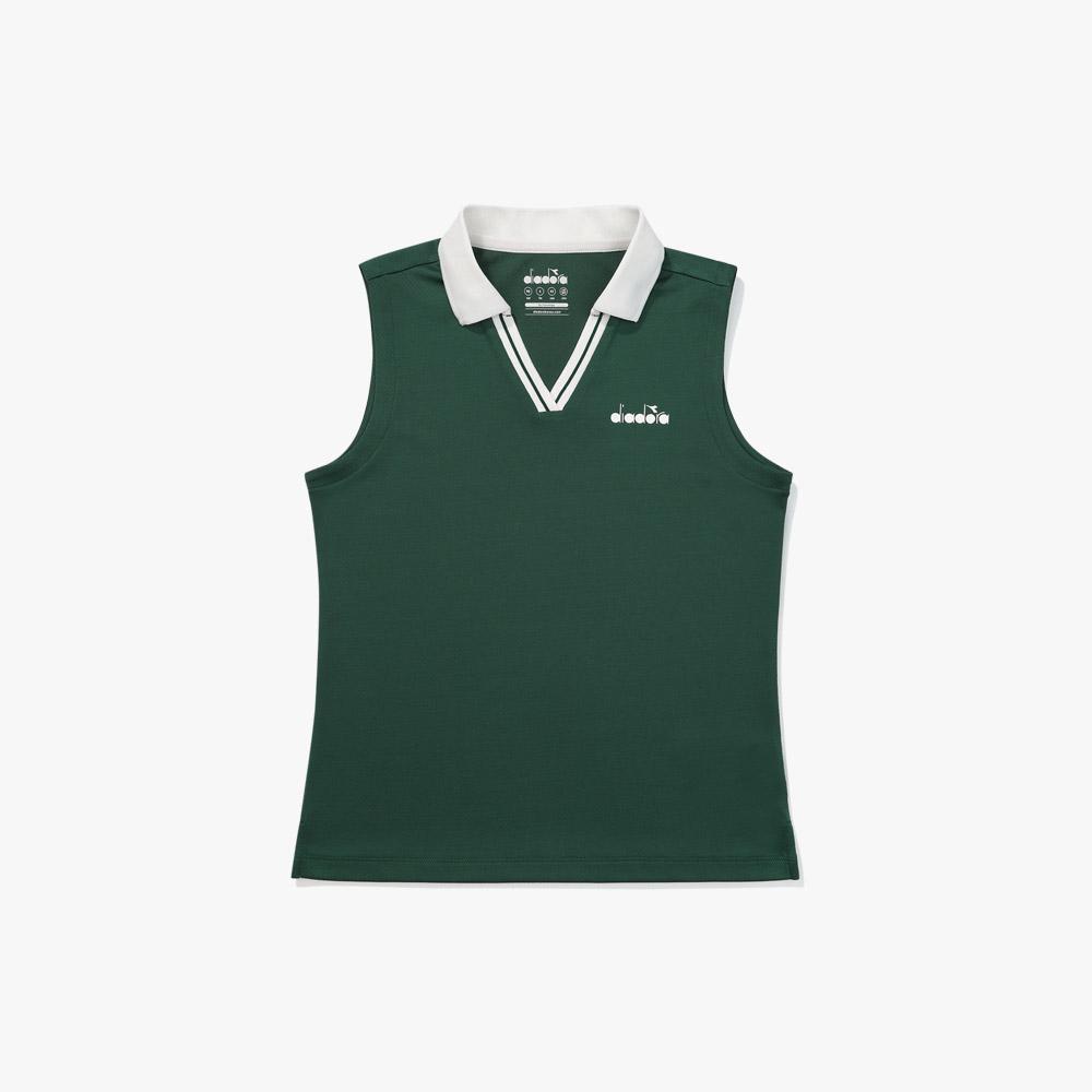 diadora Collar Contrast Sleeveless Green