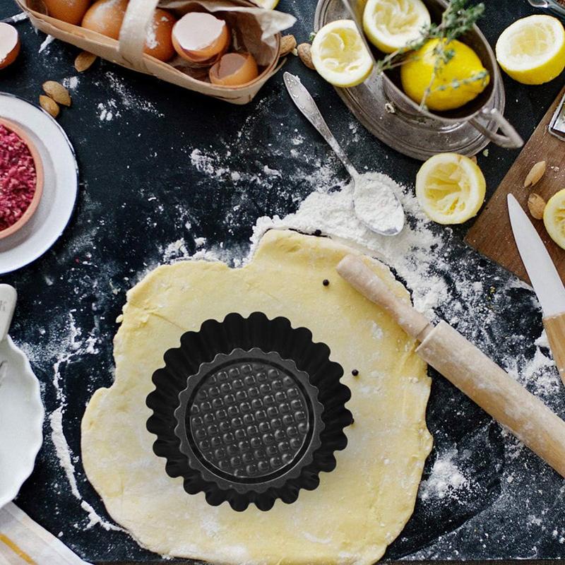 6Pcs Flower Shaped Egg Tart Mold Non Stick Baking Tools Chrysanthemum Shaped Mold Bake Egg Tarts Cookies Baking Supplies