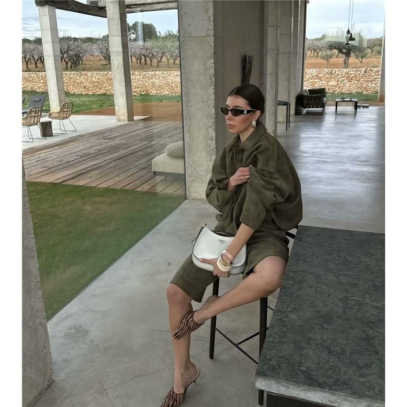 Spring Autumn Suede Feel Textured Collar Zip Button Pilots Coat For Women Fashionable And Comfortable Jacket Outerwear