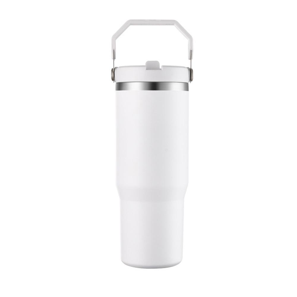 Leakproof Insulated Cup 30oz Large Capacity Water Bottle with Handle/Straw Colorful Tumbler Gift for Travel Car Office Workout