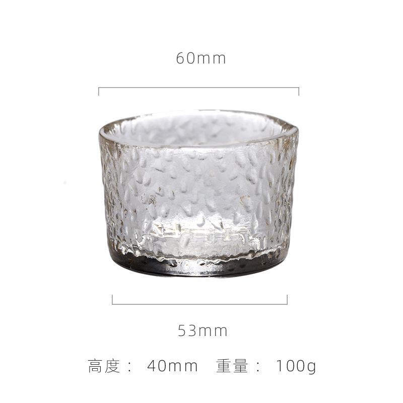 Japanese-style Heat-resistant Glass Tea Cup Creative Mini Hammered Gold Rimmed Kung Fu Tea Bowl Tea Cups Household Water Cup