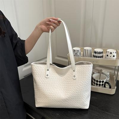 Large-capacity Square Grid Casual New 2025 Foreign Style Fashion Commuter Tote Hand-held Underarm Shoulder Bag Women's Bag