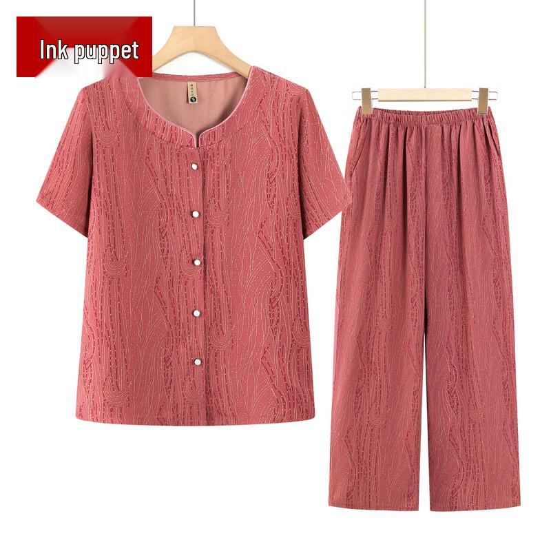 

Women s Loose Summer Two-Piece Outfit for Middle-Aged & Elderly 2XL