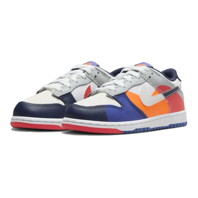 Nike Dunk Low SE PS Upside Down Kids Sneakers Multi-Color White Light-Silver FQ7673-100