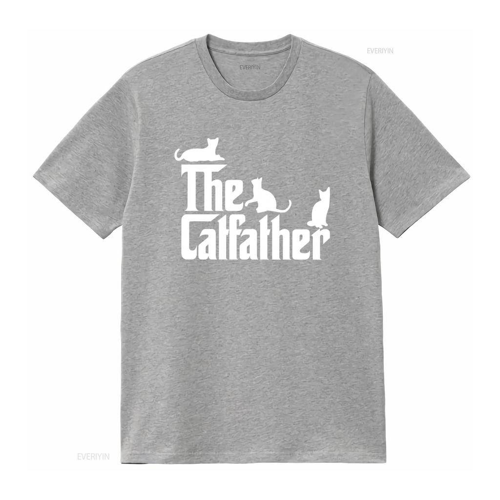 The Cat Father T Shirt Funny Dad Owner Fathers Day Classic Daddy Lover  vintage Washed homme Soft Slightly Comfortable Unisex