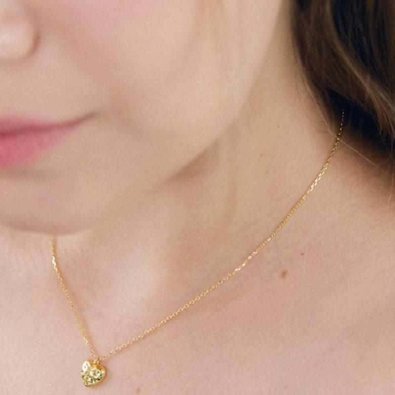 NUOY (925 Silver) Gold Heart Necklace