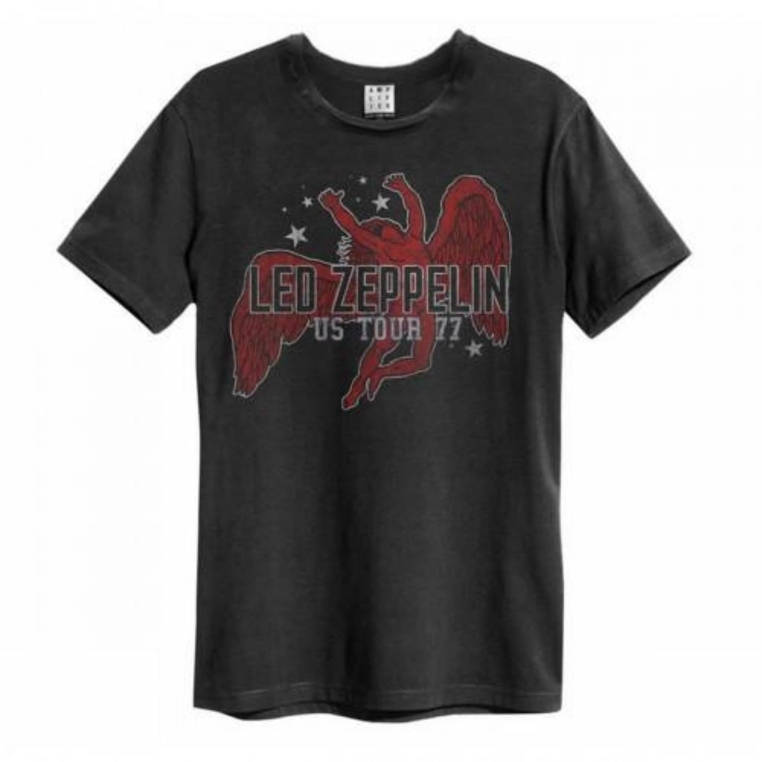 Amplified Unisex Adult US Tour 77 Led Zeppelin T-Shirt S