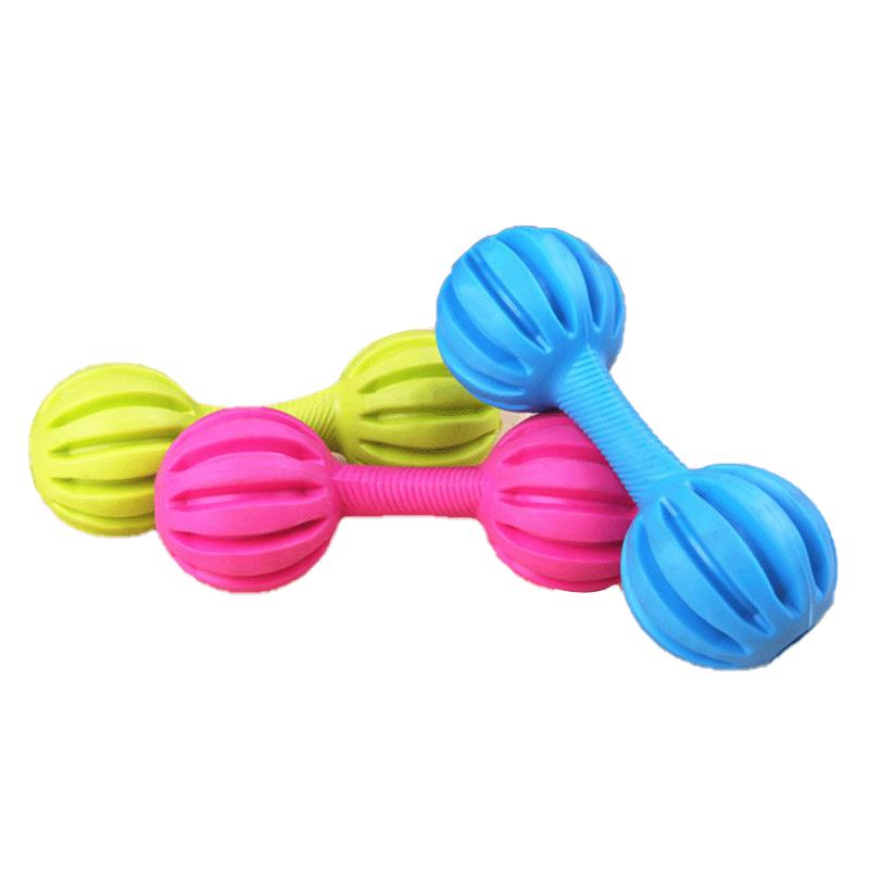 1pc Dog Rubber Dumble Toy with Bell is Fun, Interactive, Amazing, Provide a Sense, Healthy Exercise,Training, Stimulation, Chew