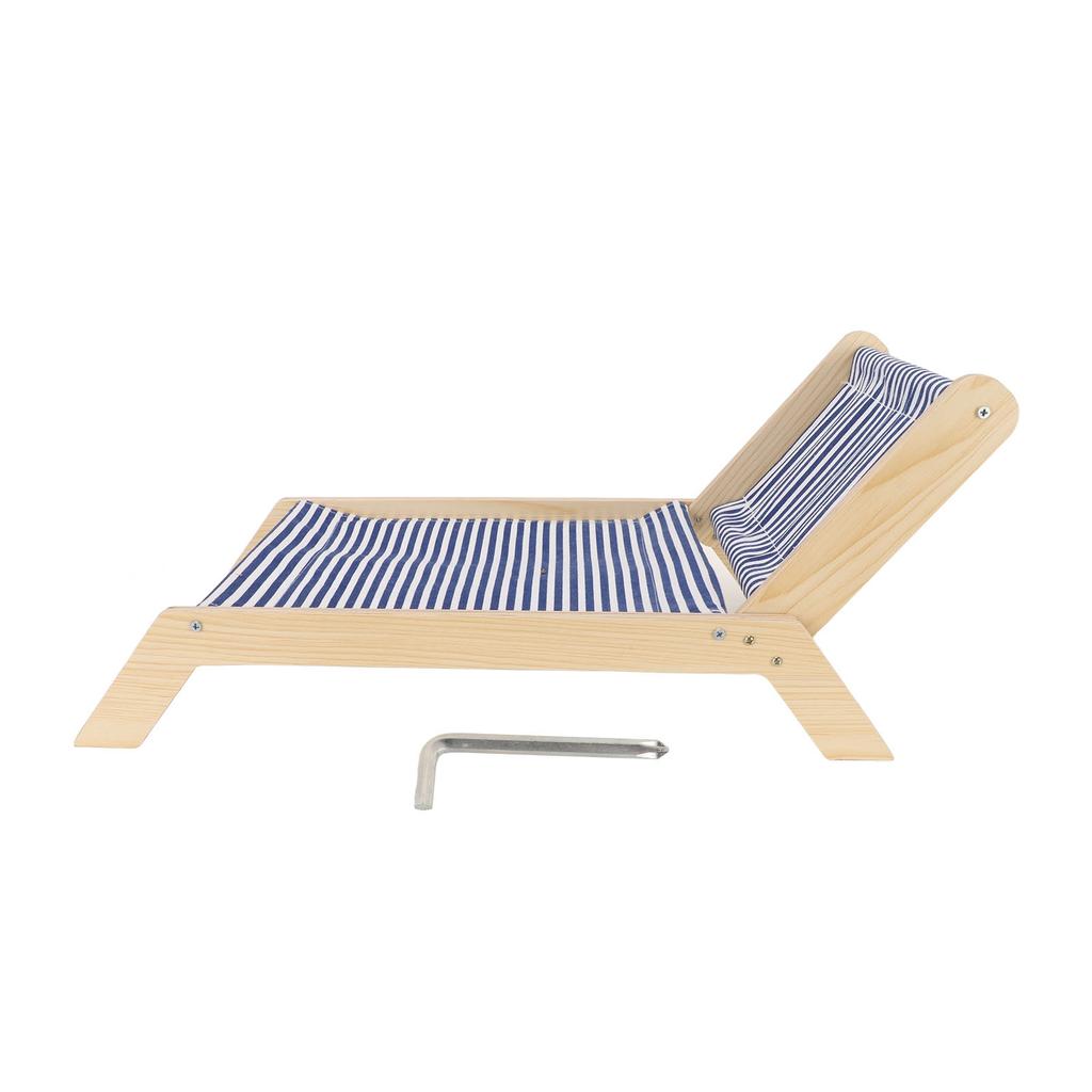 Cat Hammock Prevent Shaking Wooden Frame Swing Chair Kitten Raised Bed with Scratcher for All Seasons Beach Lounge Chair