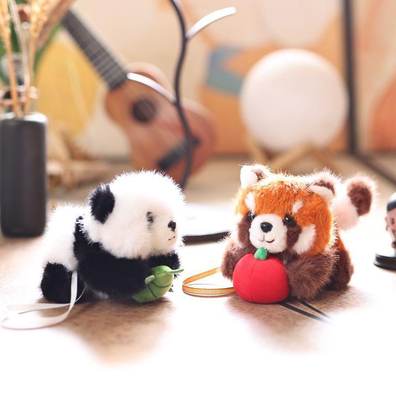 Panda Plush Toy With Magnetic Sucking Small Raccoon For Kids Gift And Collectors