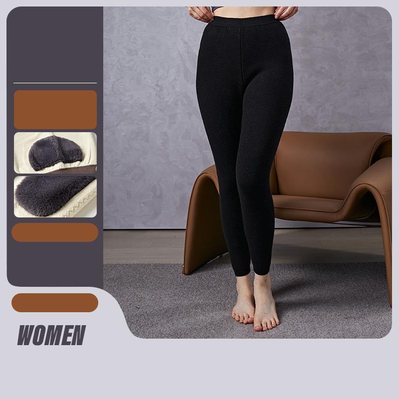 

Зимние утепленные брюки из длинной шерсти и овчины, меховые, мужские и женские, с высокой талией, с шерстяной подкладкой XXL