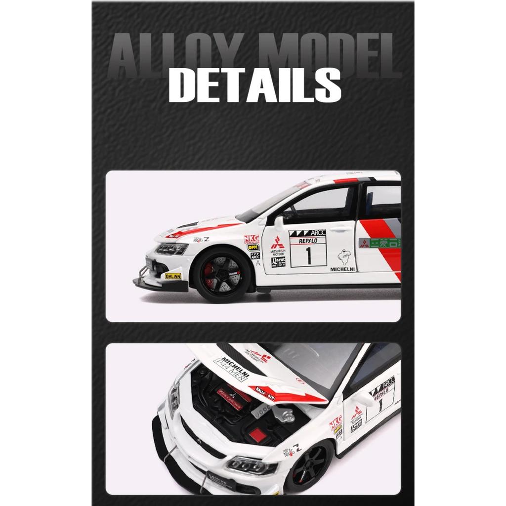 1/32 Mitsubishi Lancer Evolution EVO WRC Alloy Die Cast Toy Car Model Sound and Light Children's Toy Collectibles Birthday Gift