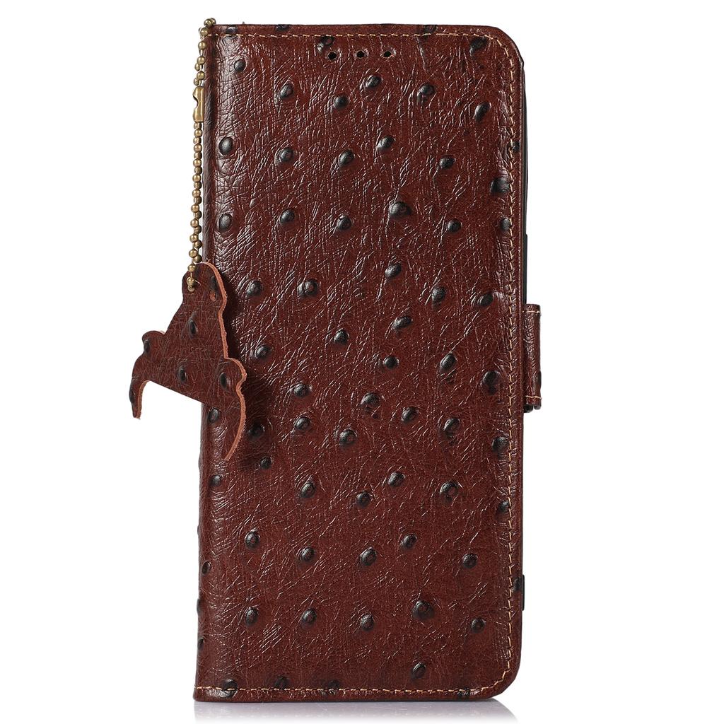 For Motorola Edge 50 Neo 5G/Moto S50 5G/Thinkphone 25 5G Case RFID Blocking Genuine Cow Leather Phone Case Ostrich Texture