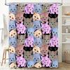 Adorable Cat Pattern Shower Curtain 3D Printed Polyester Fabric Customizable Designs For Bathrooms High-Quality Decorative Item