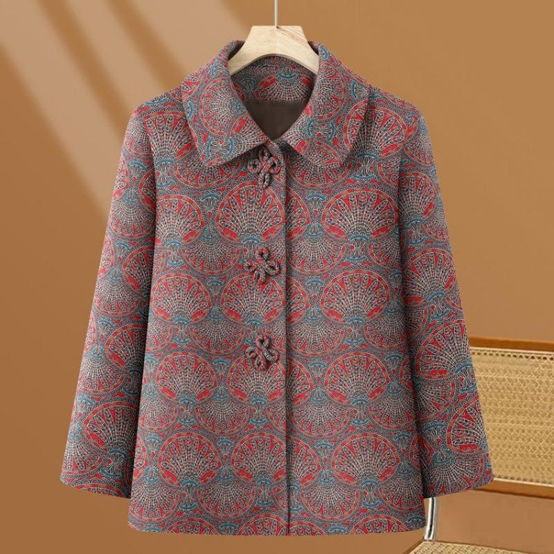 Spring and Autumn Clothes Tops Coats Middle Elderly Women's Clothes Autumn Clothes Mother-in-law Old Ladies Chinese Elderly Clothes