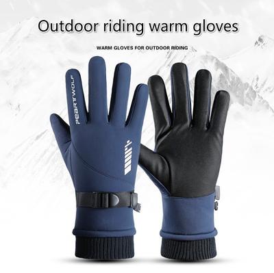 Warm Gloves Men's Outdoor Touch Screen Winter New Ski Gloves Windproof and Water-repellent Non-slip Riding Gloves