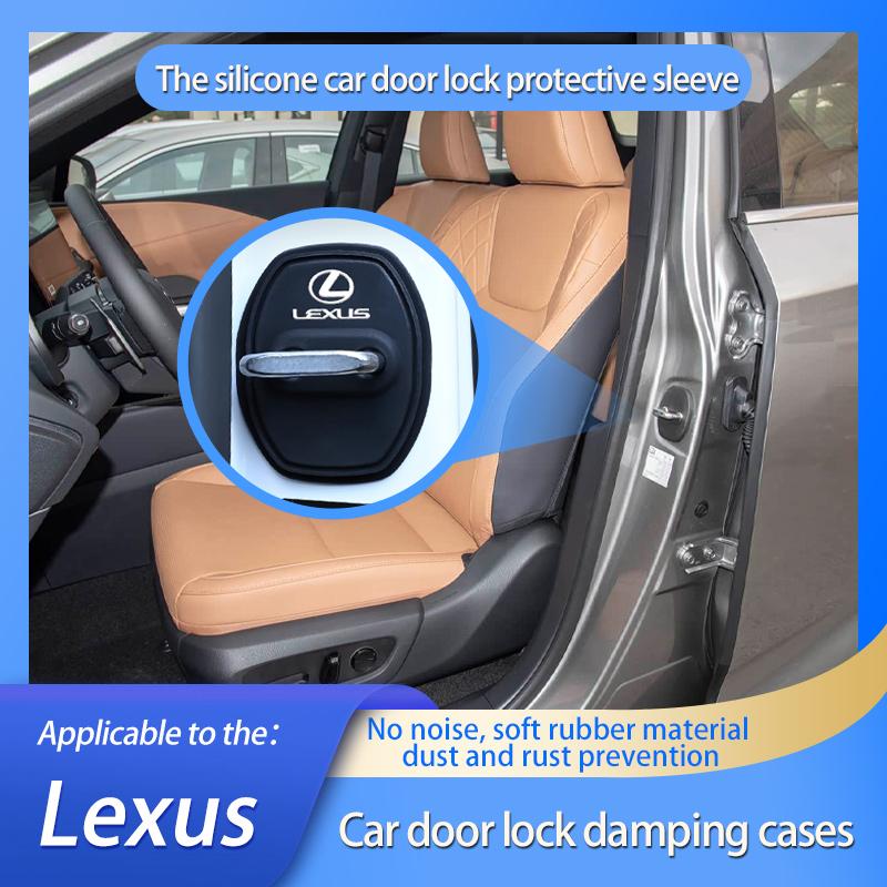 Silicone Car Sline Emblem Door Lock Cover Protection Stickers For Lexus RX ES GX LS LX IS CT GS RC NX UX ES300 RX350 NX250 ES200 AEZ1
